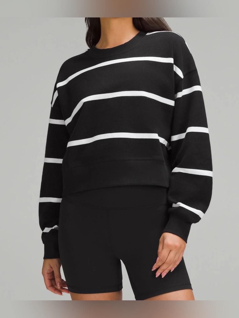 lululemon athletica Perfectly Oversized Cropped Crew Stripe